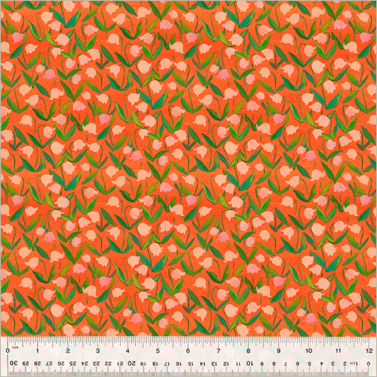 Preorder - Heather Ross by Hand, Flowerbed in Coral