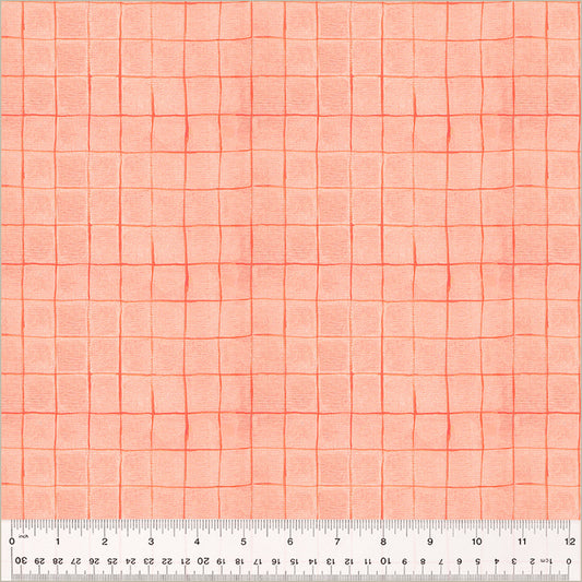 Preorder - Heather Ross by Hand, Drawn Plaid in Salmon