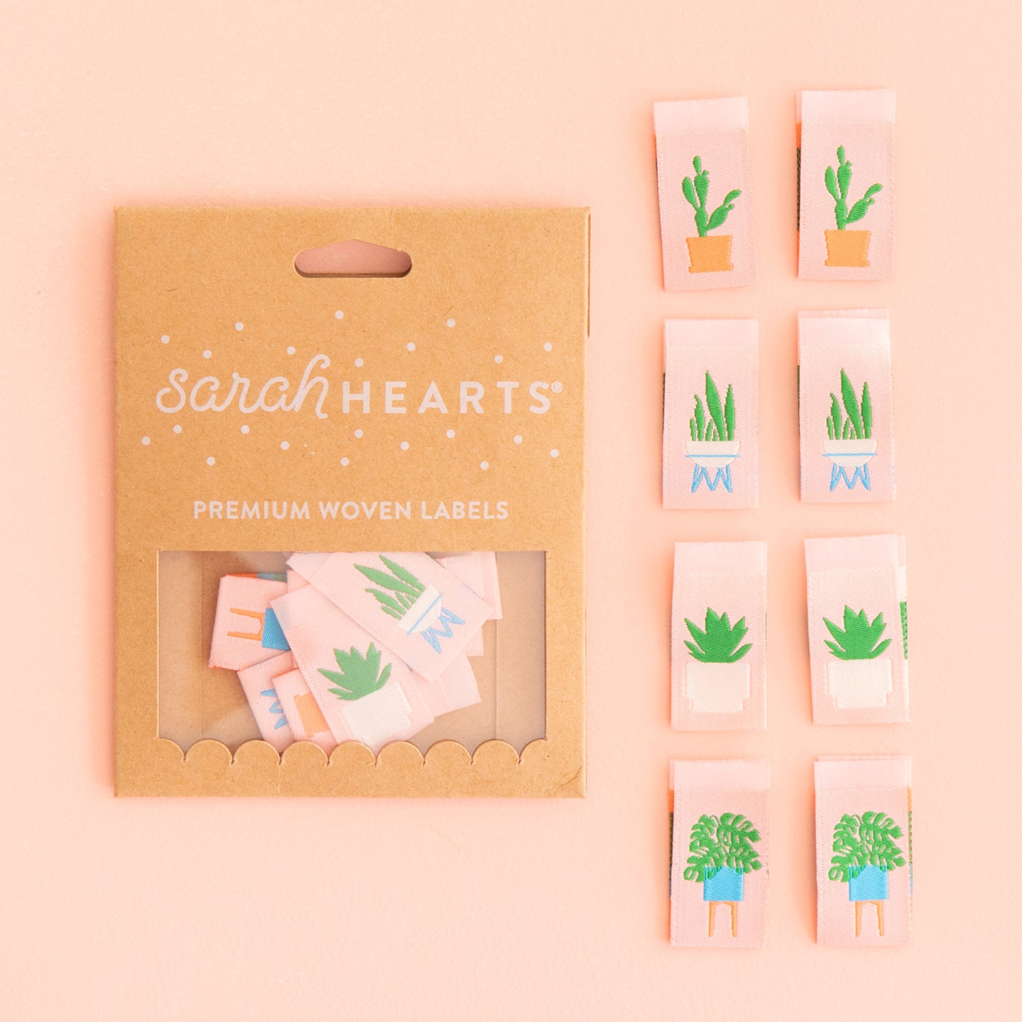 Houseplants Multipack Woven Labels by Sarah Hearts